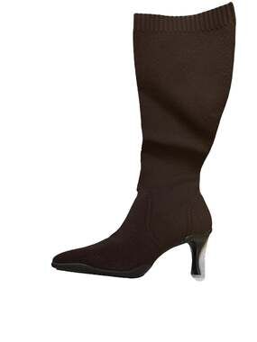Cosy Island BelleVoyage Minimalist Pointed Toe Knit Knee High Boots Coffee 9 NIB